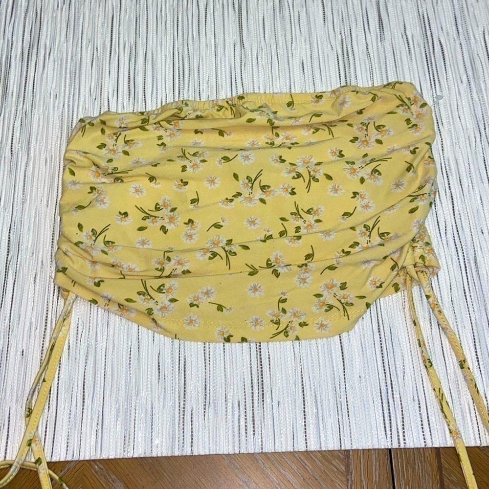 Faded ruse sunflower tube top
